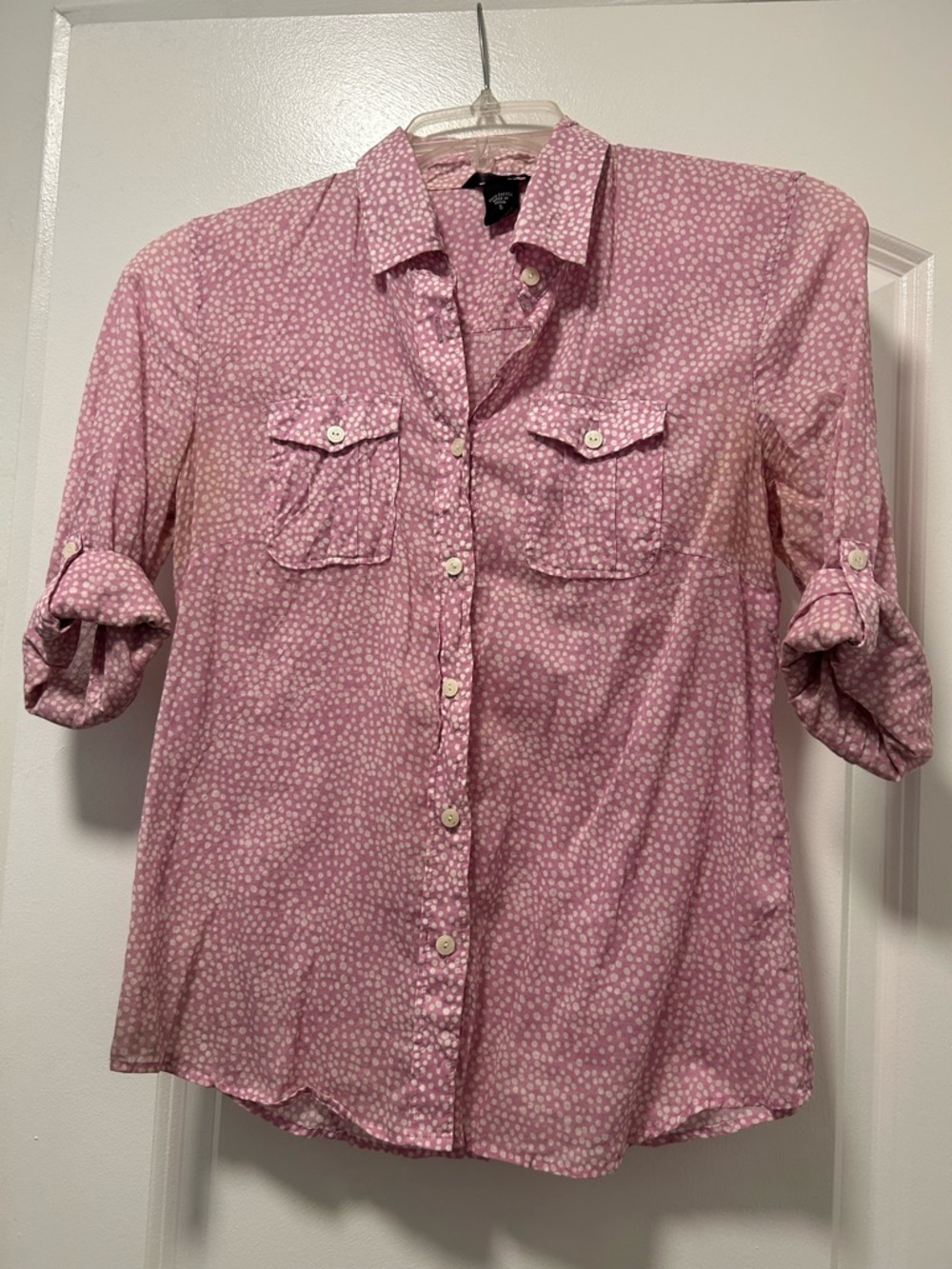Pink Printed Button-Up Shirt